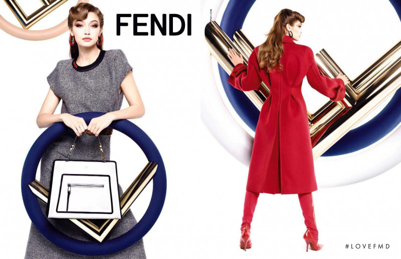 Gigi Hadid featured in  the Fendi advertisement for Autumn/Winter 2017