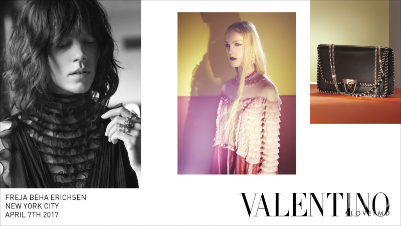 Freja Beha Erichsen featured in  the Valentino advertisement for Autumn/Winter 2017