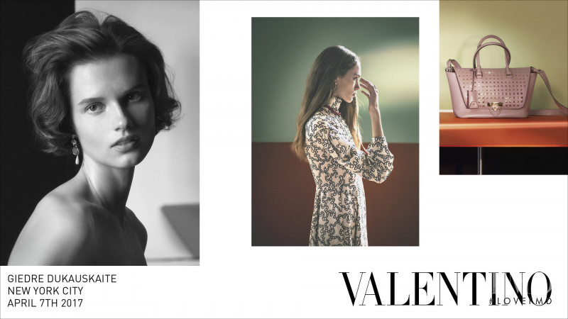 Giedre Dukauskaite featured in  the Valentino advertisement for Autumn/Winter 2017