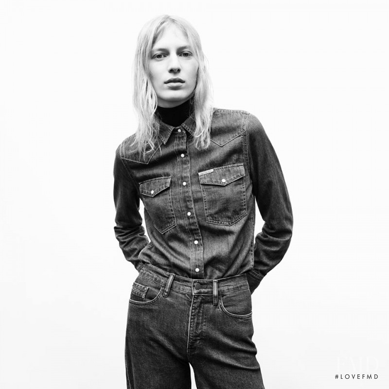 Julia Nobis featured in  the Calvin Klein Jeans advertisement for Autumn/Winter 2017