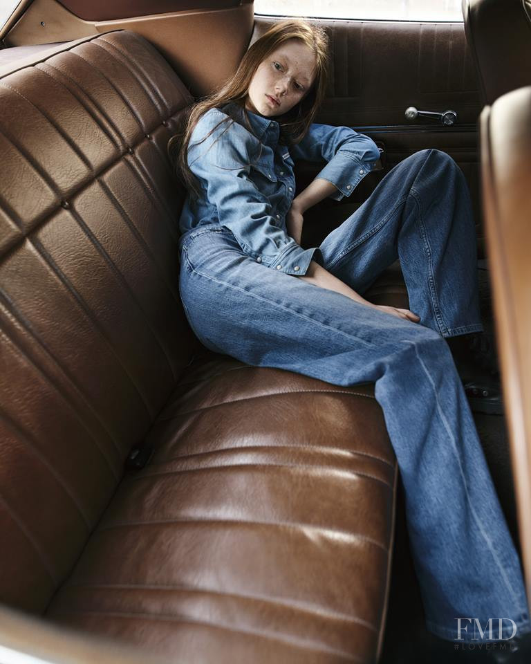 Sara Grace Wallerstedt featured in  the Calvin Klein Jeans advertisement for Autumn/Winter 2017