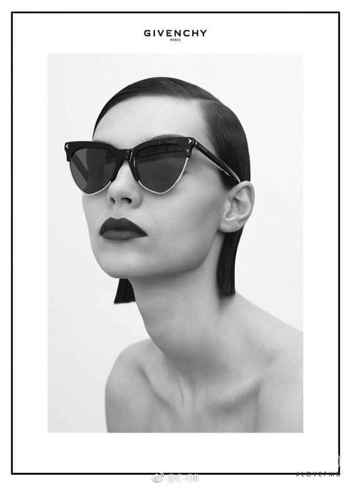 Charlee Fraser featured in  the Givenchy Eyewear advertisement for Autumn/Winter 2017