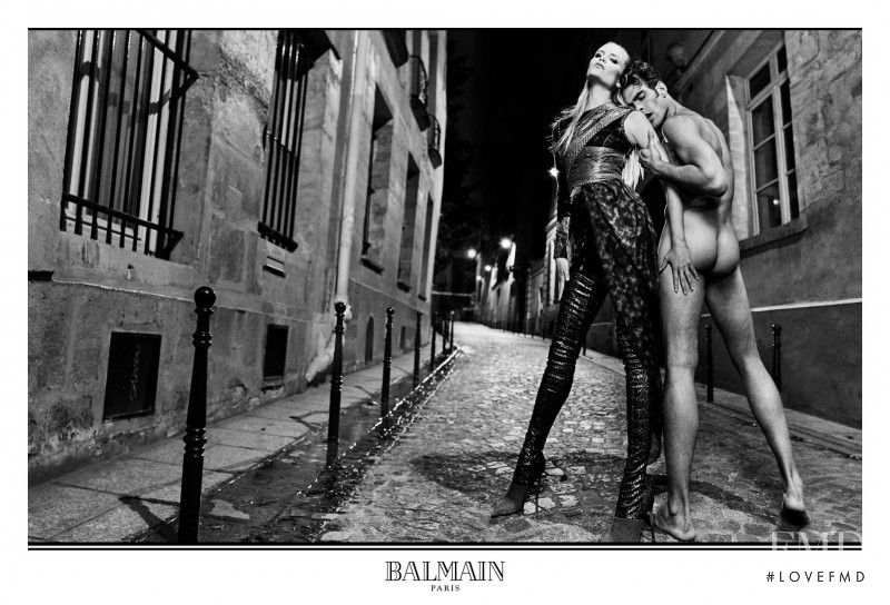 Jon Kortajarena featured in  the Balmain advertisement for Autumn/Winter 2017