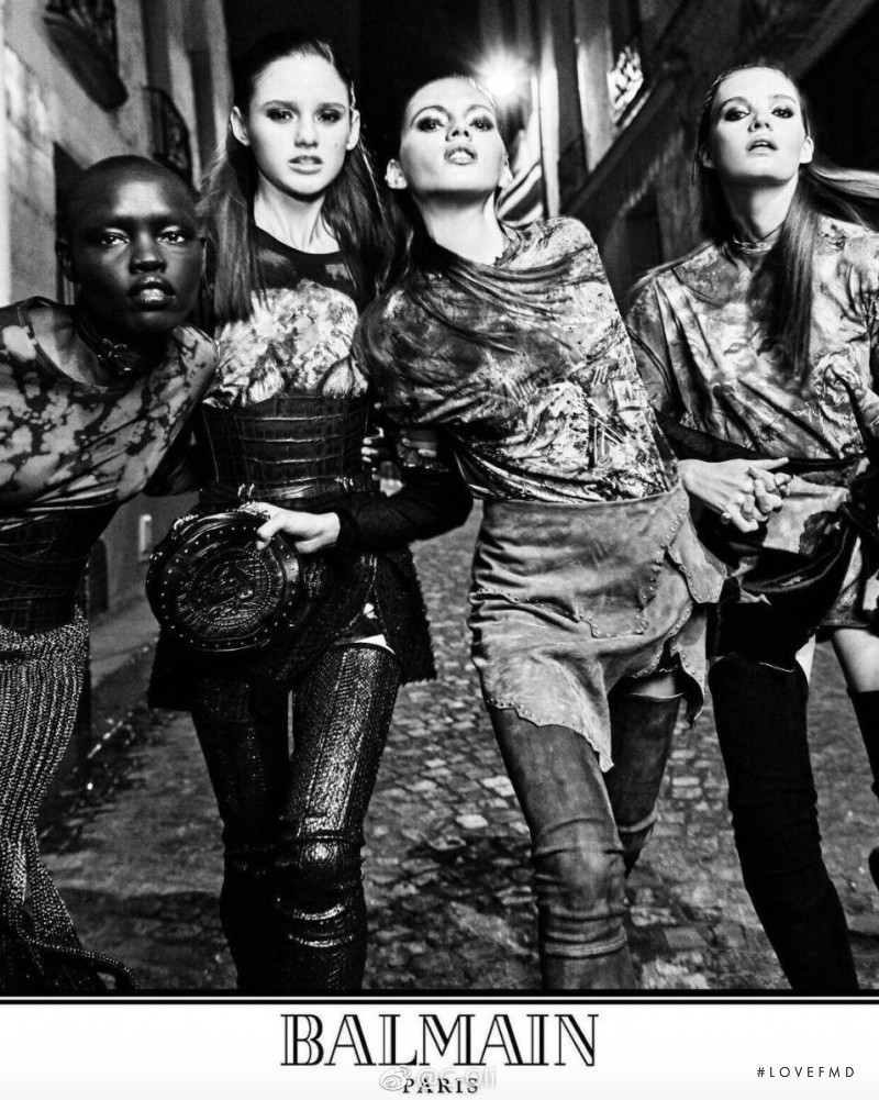 Alexina Graham featured in  the Balmain advertisement for Autumn/Winter 2017