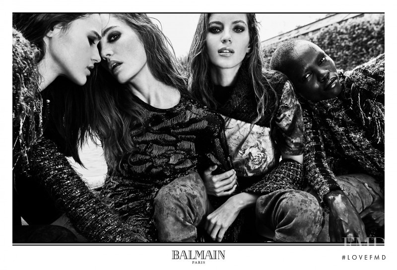 Alexina Graham featured in  the Balmain advertisement for Autumn/Winter 2017