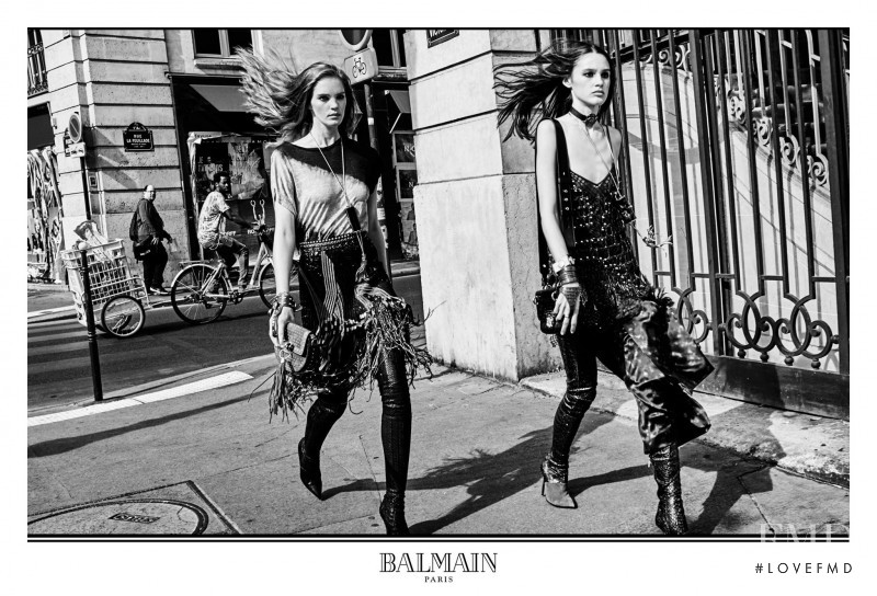 Alexina Graham featured in  the Balmain advertisement for Autumn/Winter 2017