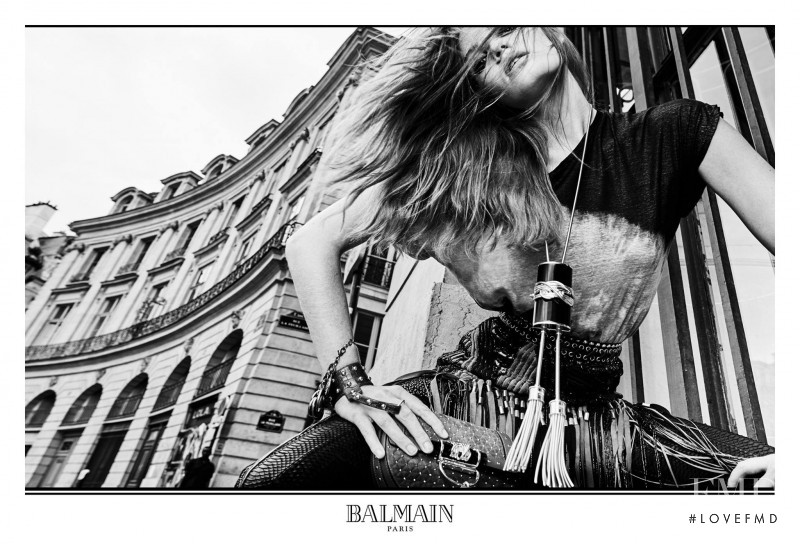 Alexina Graham featured in  the Balmain advertisement for Autumn/Winter 2017