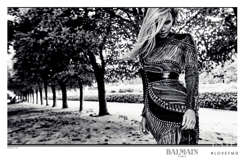 Natasha Poly featured in  the Balmain advertisement for Autumn/Winter 2017