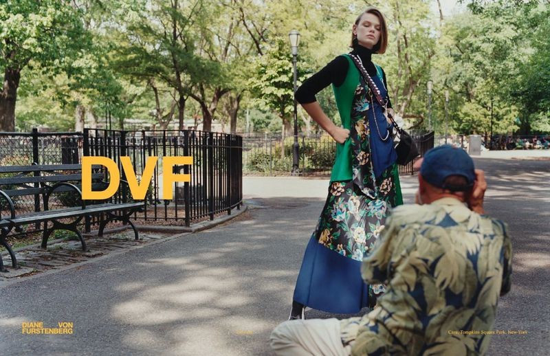 Cara Taylor featured in  the Diane Von Furstenberg advertisement for Autumn/Winter 2017