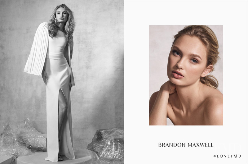 Romee Strijd featured in  the Brandon Maxwell advertisement for Autumn/Winter 2017