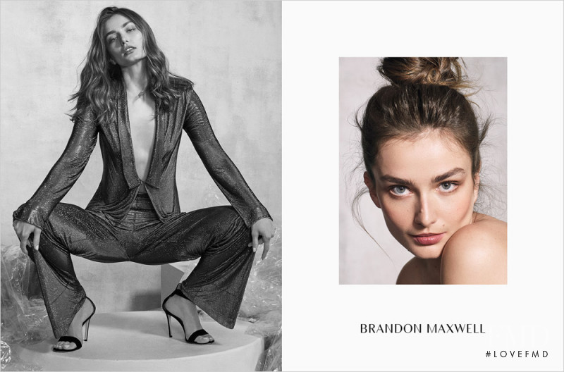 Andreea Diaconu featured in  the Brandon Maxwell advertisement for Autumn/Winter 2017