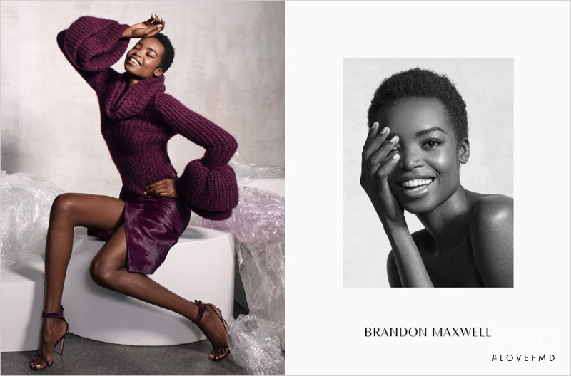 Maria Borges featured in  the Brandon Maxwell advertisement for Autumn/Winter 2017