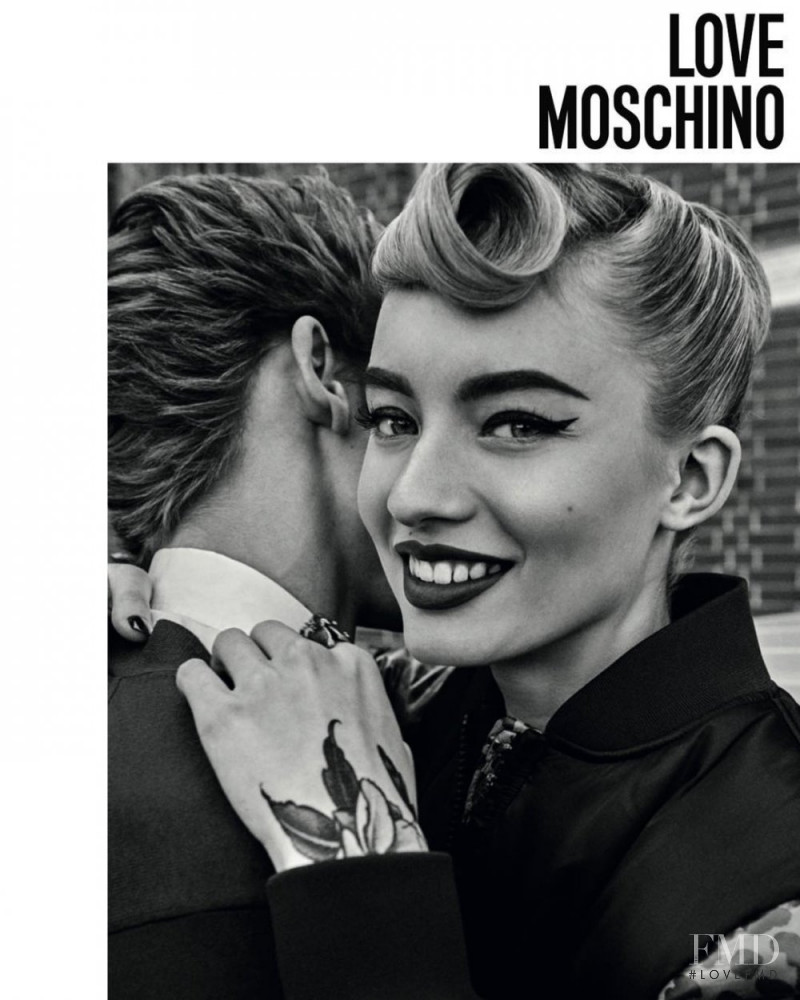 Giulia Maenza featured in  the Love Moschino advertisement for Autumn/Winter 2017