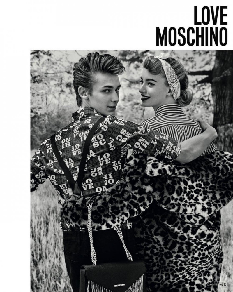 Giulia Maenza featured in  the Love Moschino advertisement for Autumn/Winter 2017