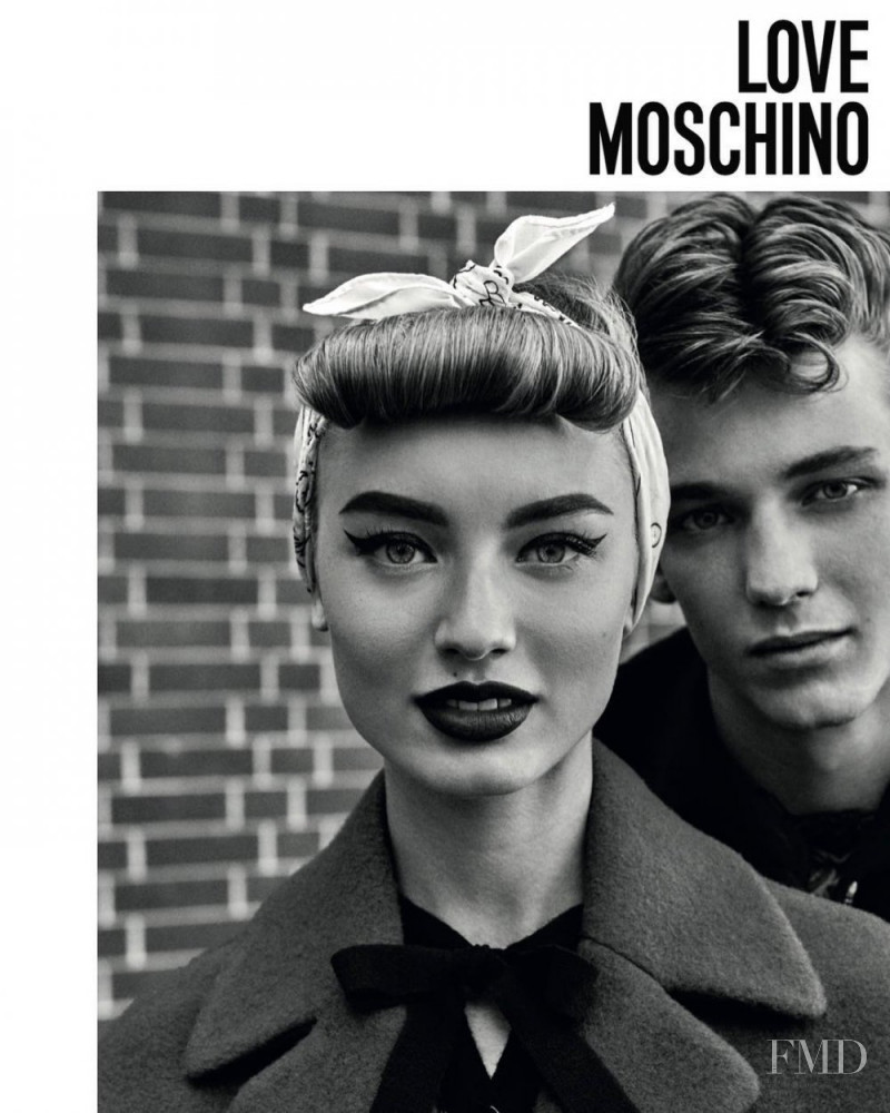 Giulia Maenza featured in  the Love Moschino advertisement for Autumn/Winter 2017