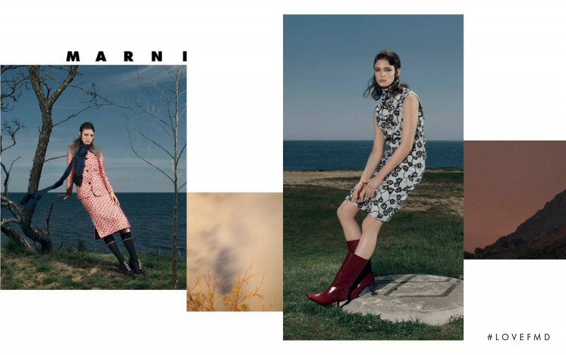 Ansley Gulielmi featured in  the Marni advertisement for Autumn/Winter 2017