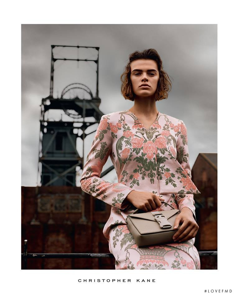 Cara Taylor featured in  the Christopher Kane advertisement for Autumn/Winter 2017