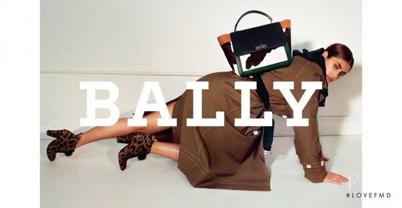 Taylor Hill featured in  the Bally advertisement for Autumn/Winter 2017