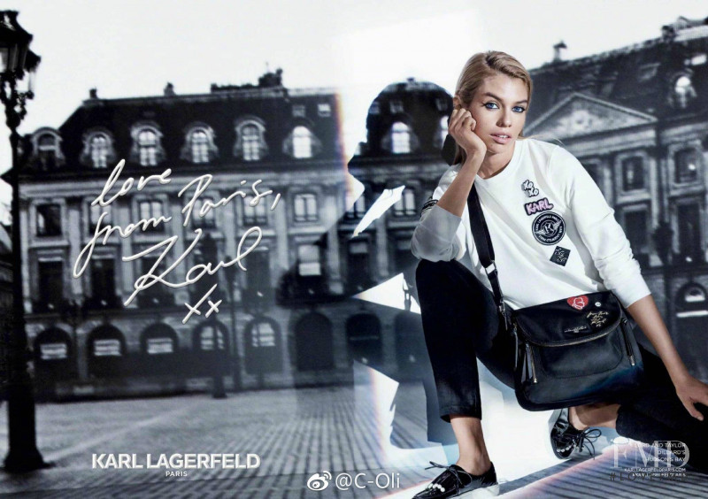 Stella Maxwell featured in  the Karl Lagerfeld Love From Paris advertisement for Autumn/Winter 2017