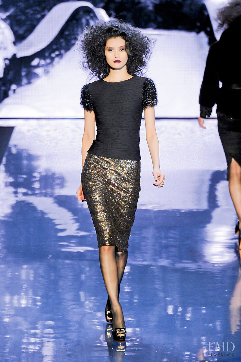 Ming Xi featured in  the Badgley Mischka fashion show for Autumn/Winter 2012
