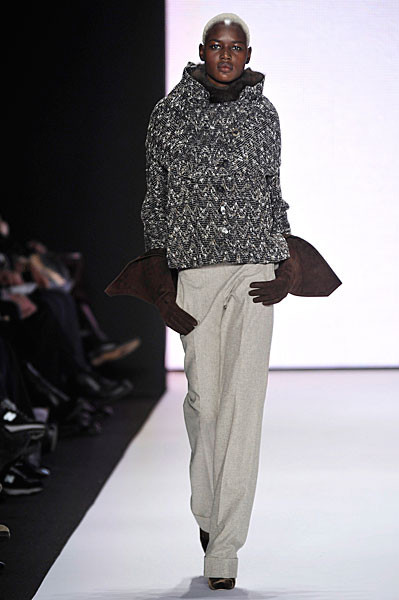 Ajak Deng featured in  the Carolina Herrera fashion show for Autumn/Winter 2011