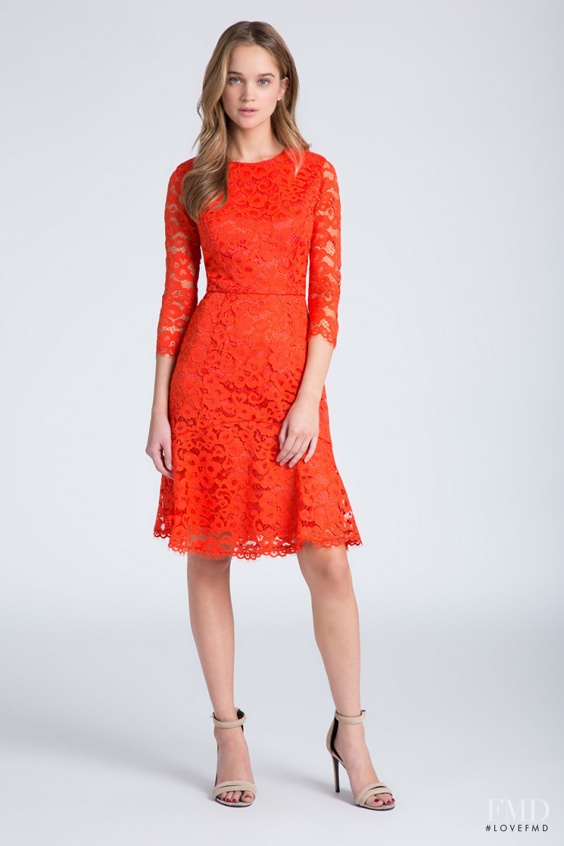 Rosie Tupper featured in  the Shoshanna lookbook for Resort 2016