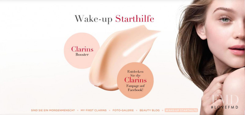 Rosie Tupper featured in  the Clarins advertisement for Spring/Summer 2012