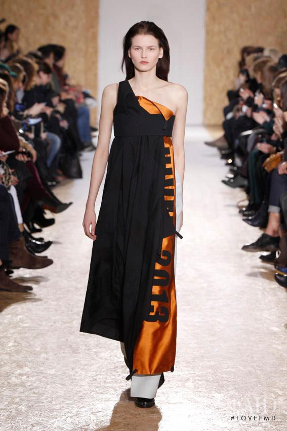 Katlin Aas featured in  the Maison Martin Margiela fashion show for Autumn/Winter 2013