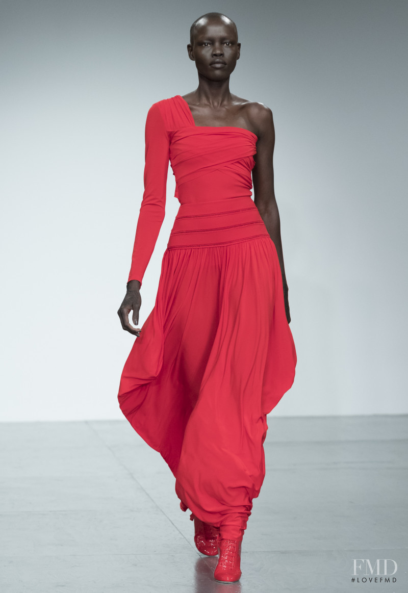 Grace Bol featured in  the Antonio Berardi fashion show for Spring/Summer 2018