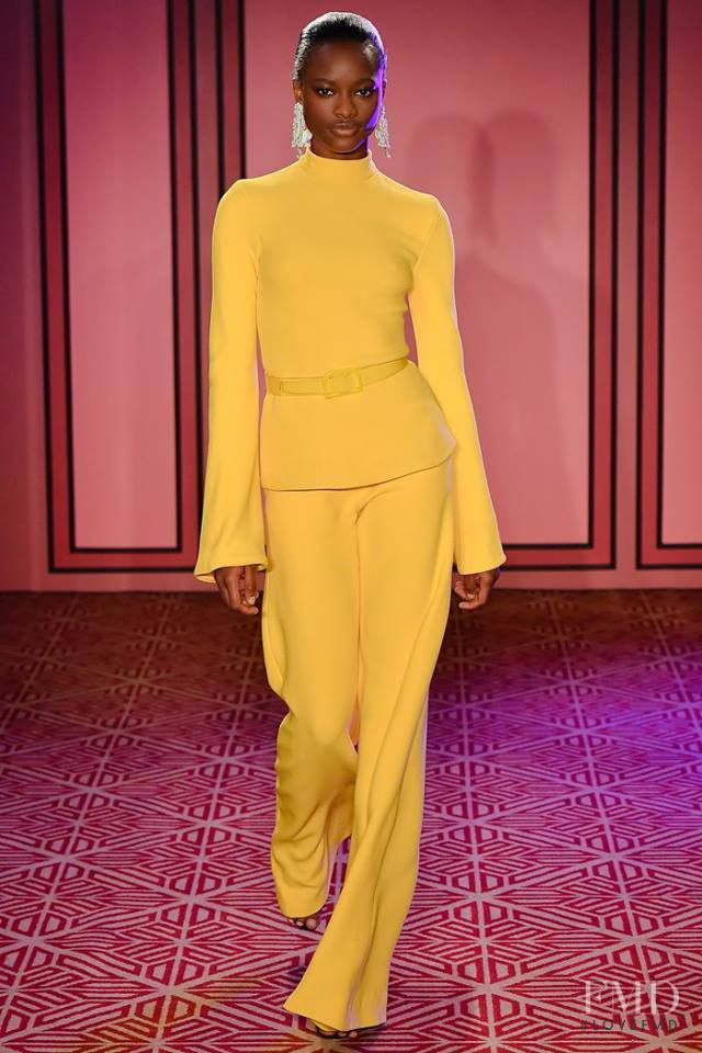 Mayowa Nicholas featured in  the Brandon Maxwell fashion show for Spring/Summer 2018