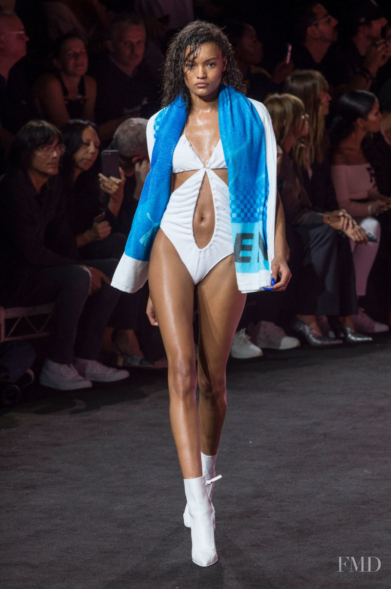 Lameka Fox featured in  the Fenty PUMA by Rihanna fashion show for Spring/Summer 2018