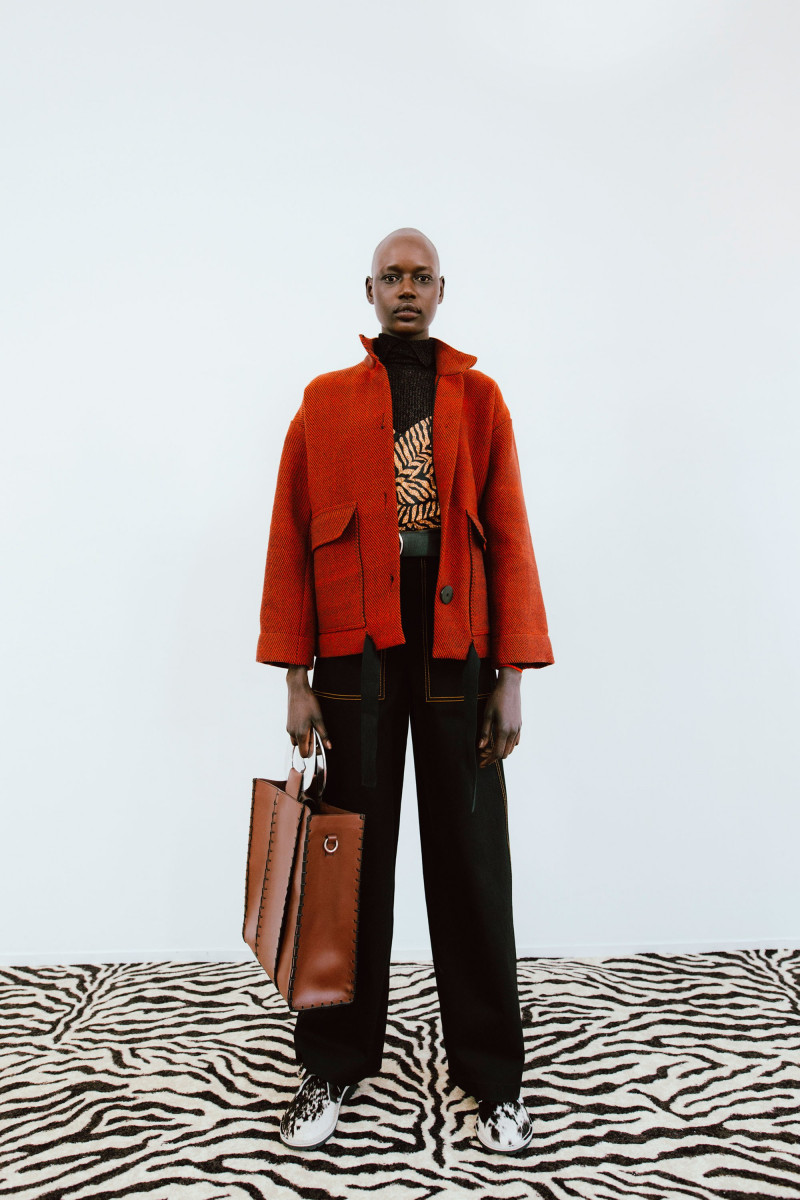 Ajak Deng featured in  the EDUN lookbook for Autumn/Winter 2017