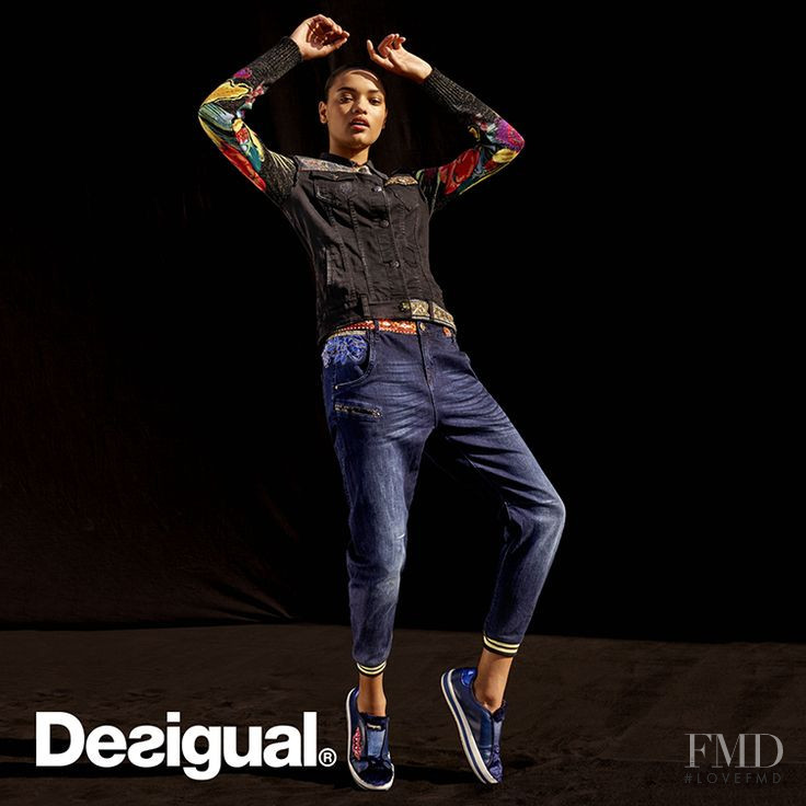 Lameka Fox featured in  the Desigual Exotic Jeans advertisement for Autumn/Winter 2017