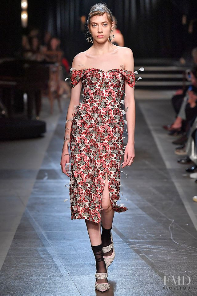 Odette Pavlova featured in  the Erdem fashion show for Spring/Summer 2018