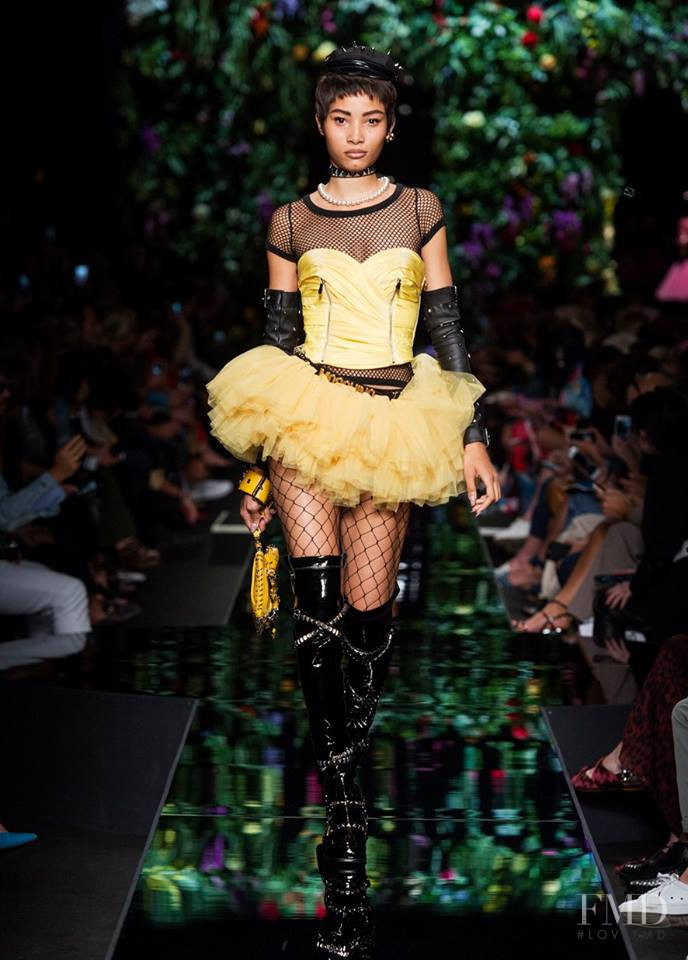 Lineisy Montero featured in  the Moschino fashion show for Spring/Summer 2018