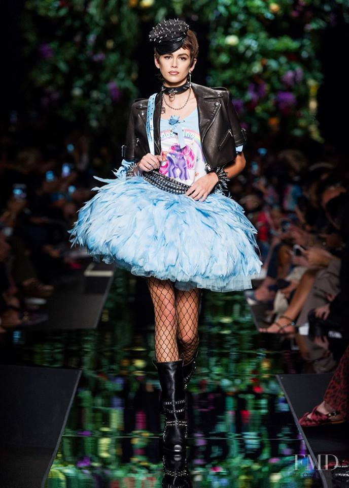 Kaia Gerber featured in  the Moschino fashion show for Spring/Summer 2018