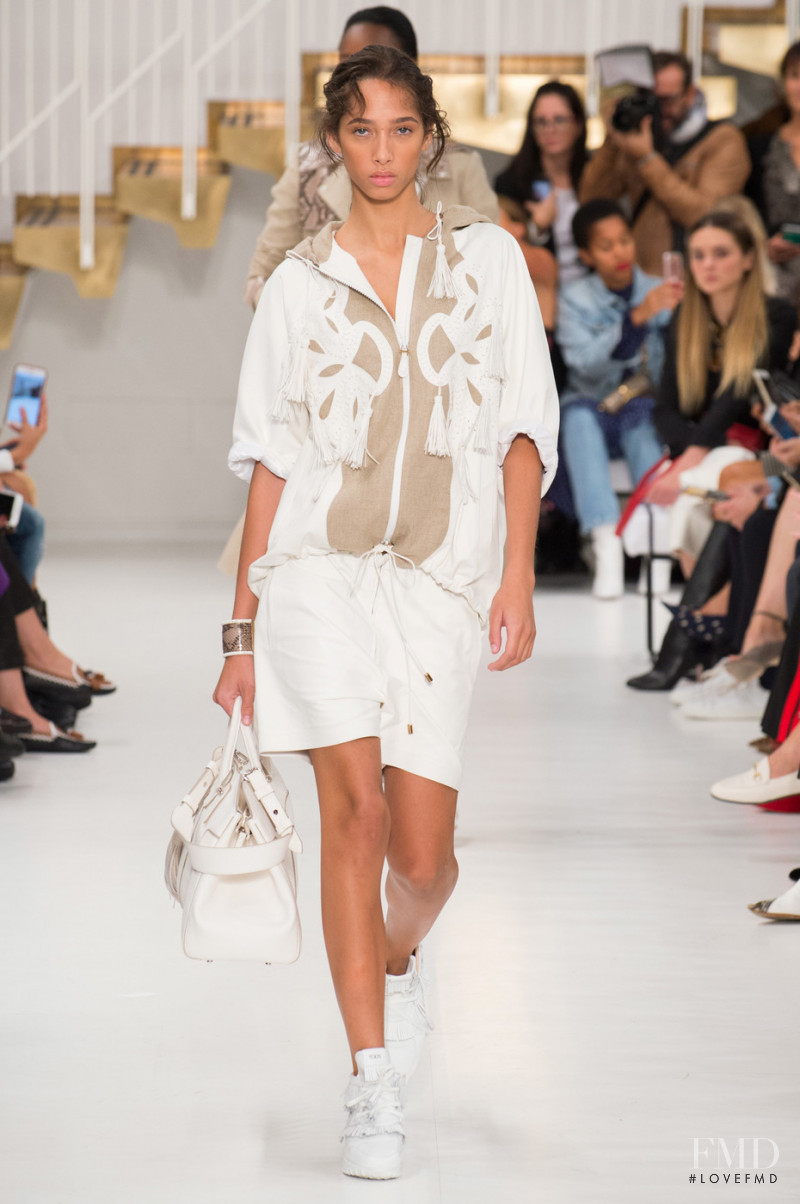 Yasmin Wijnaldum featured in  the Tod\'s fashion show for Spring/Summer 2018