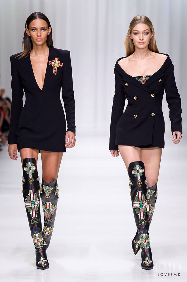 Binx Walton featured in  the Versace fashion show for Spring/Summer 2018