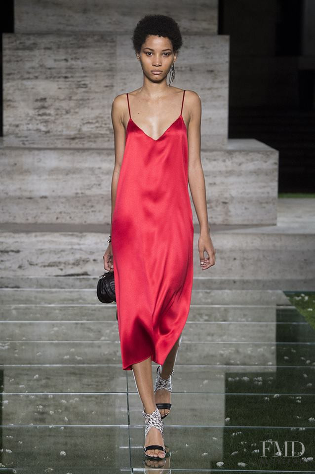 Lineisy Montero featured in  the Salvatore Ferragamo fashion show for Spring/Summer 2018