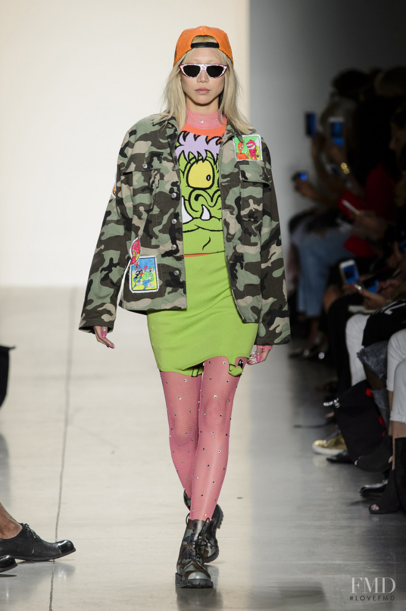 Soo Joo Park featured in  the Jeremy Scott fashion show for Spring/Summer 2018