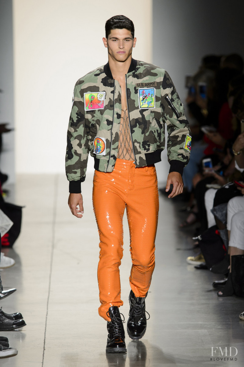 Trevor Signorino featured in  the Jeremy Scott fashion show for Spring/Summer 2018