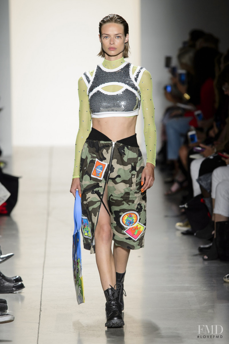 Birgit Kos featured in  the Jeremy Scott fashion show for Spring/Summer 2018