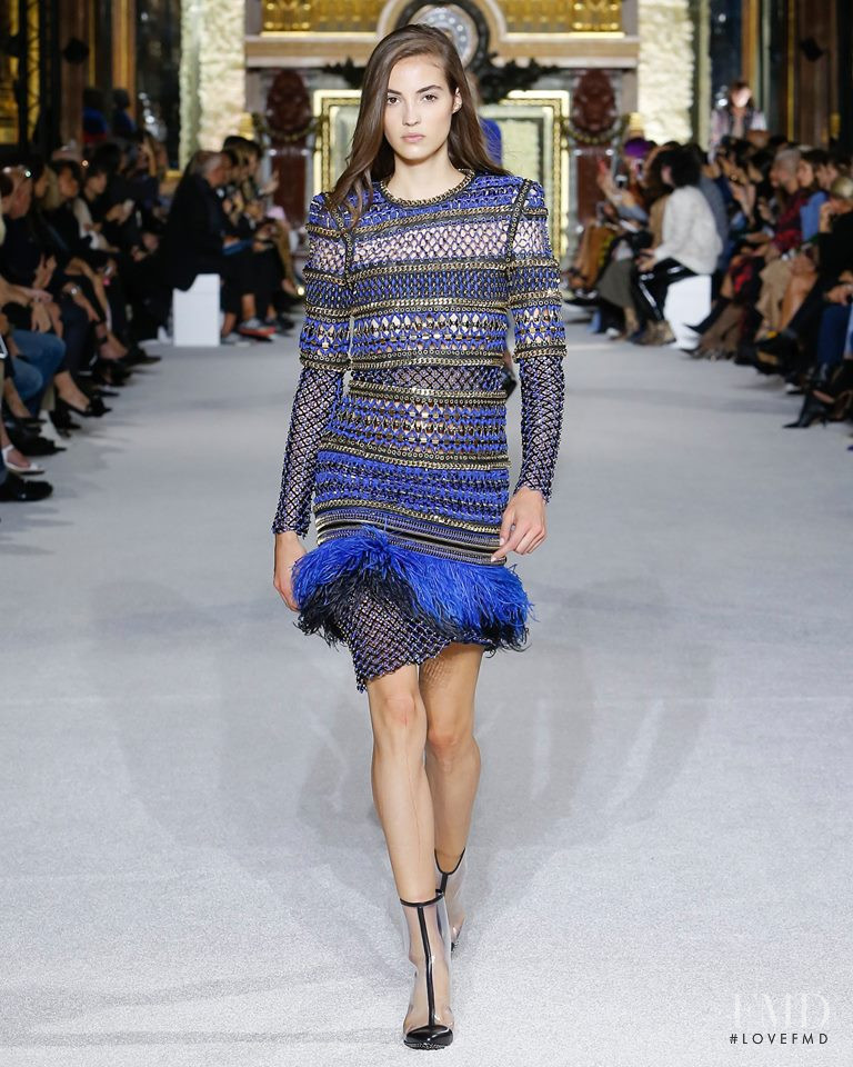 Camille Hurel featured in  the Balmain fashion show for Spring/Summer 2018