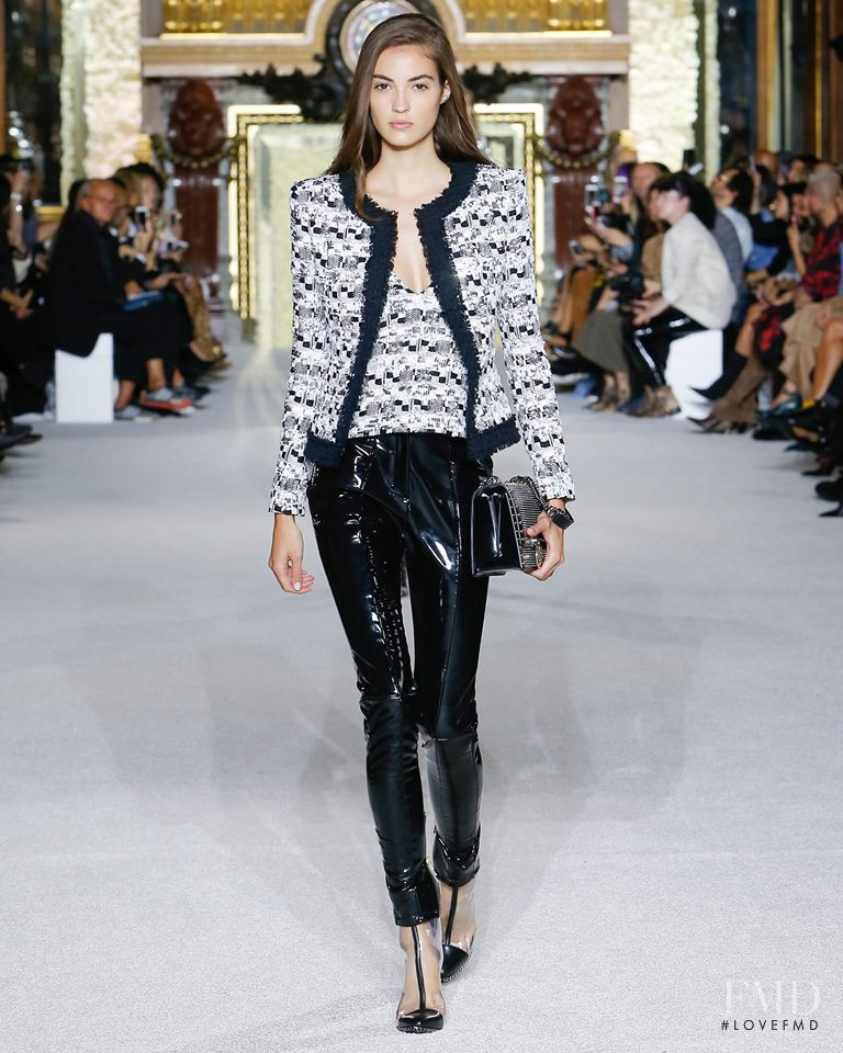 Camille Hurel featured in  the Balmain fashion show for Spring/Summer 2018