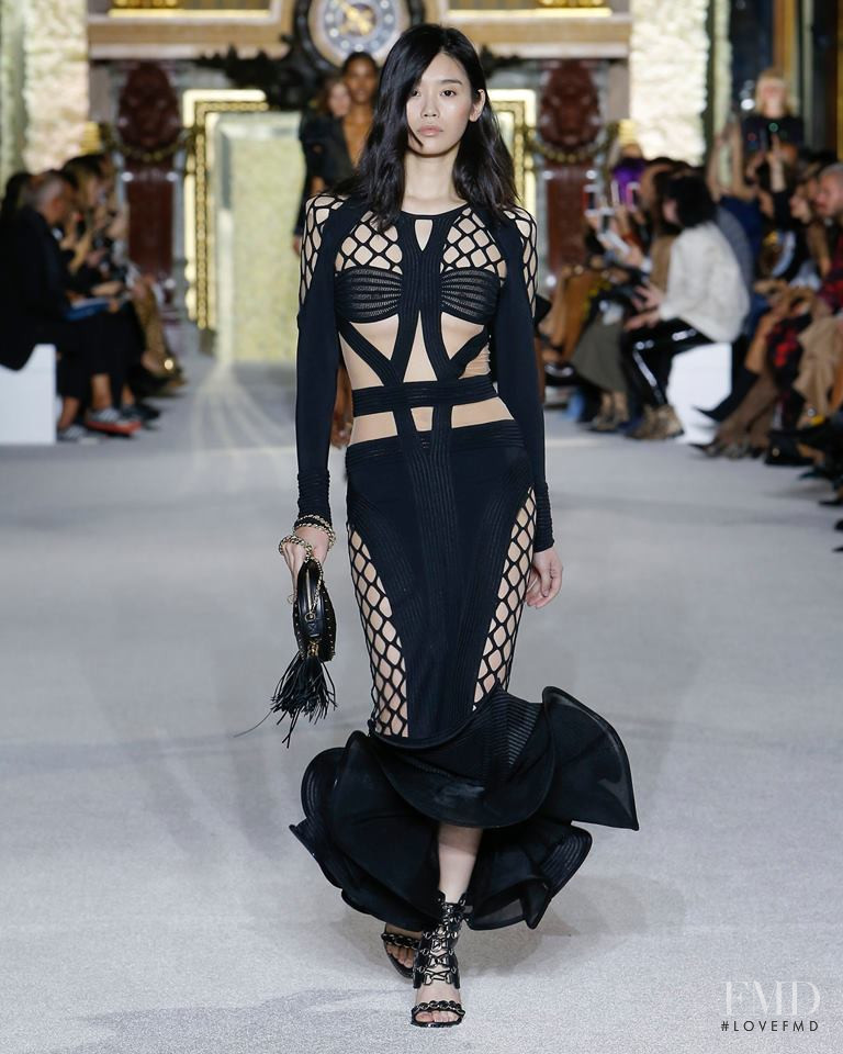 Ming Xi featured in  the Balmain fashion show for Spring/Summer 2018