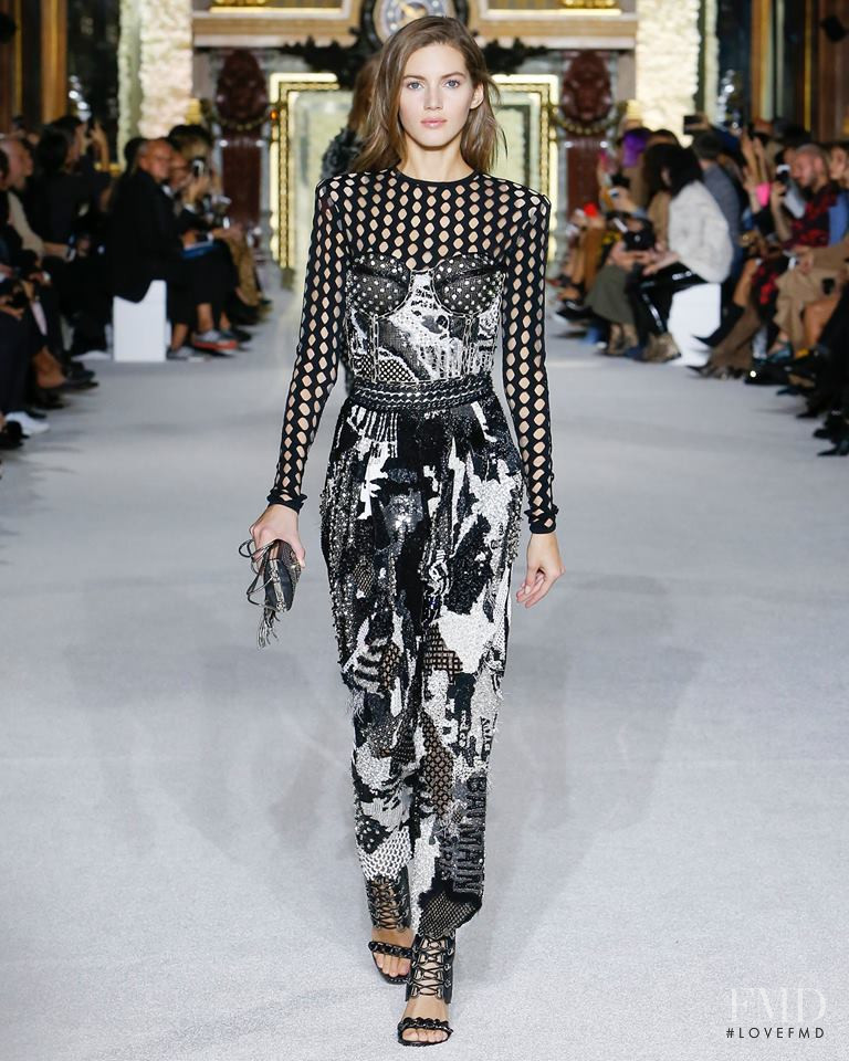 Valery Kaufman featured in  the Balmain fashion show for Spring/Summer 2018