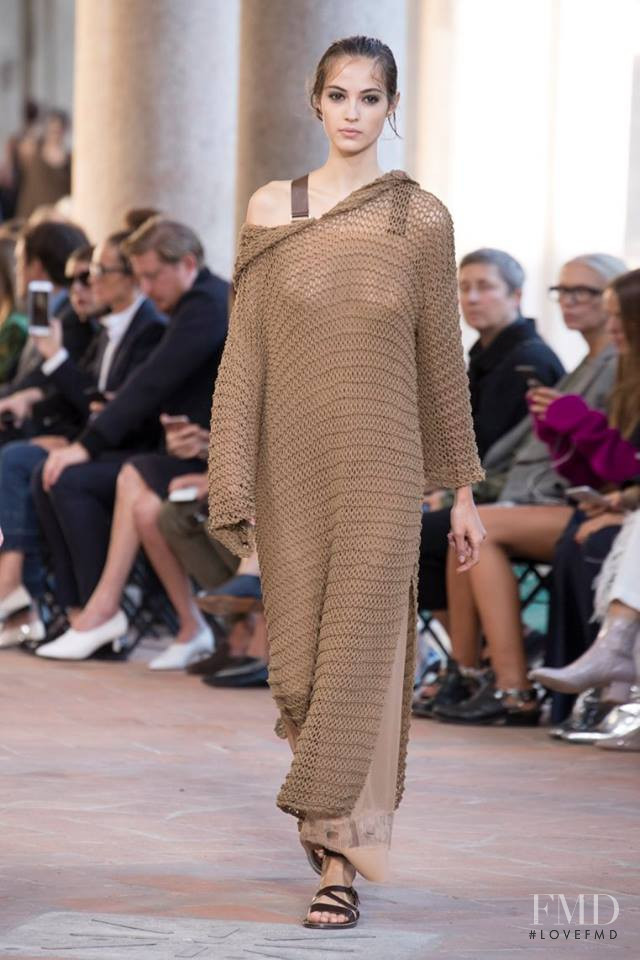 Camille Hurel featured in  the Alberta Ferretti fashion show for Spring/Summer 2018
