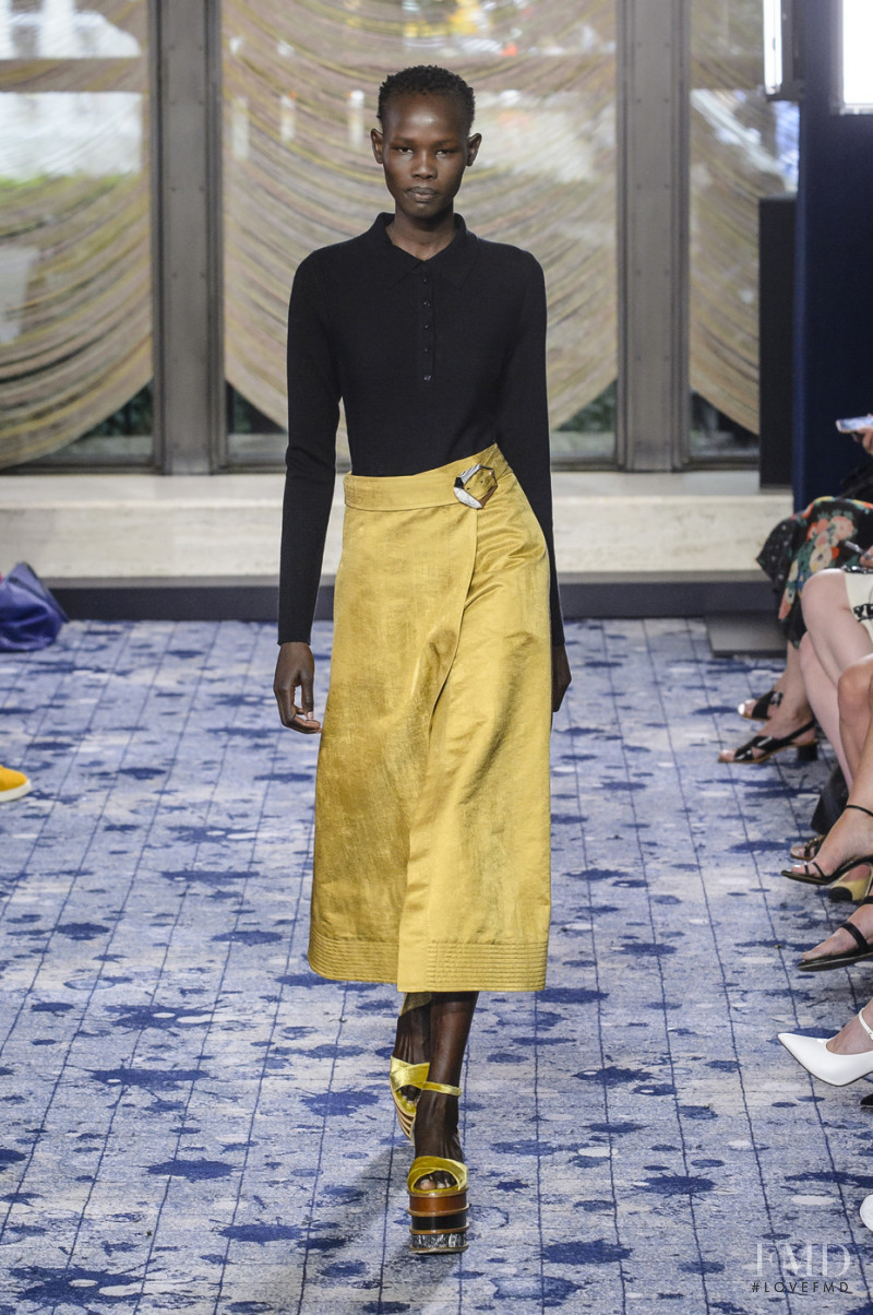 Shanelle Nyasiase featured in  the Gabriela Hearst fashion show for Spring/Summer 2018