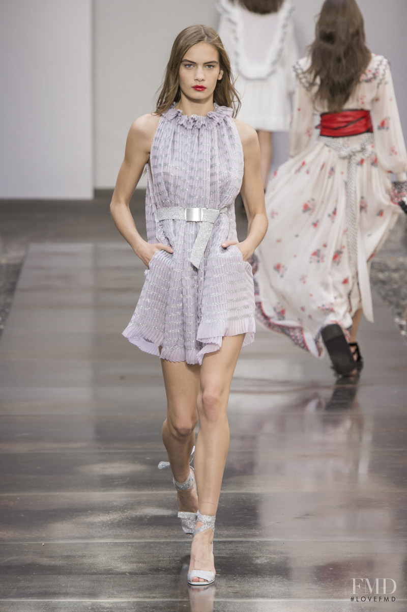 Nina Marker featured in  the Philosophy di Lorenzo Serafini fashion show for Spring/Summer 2018