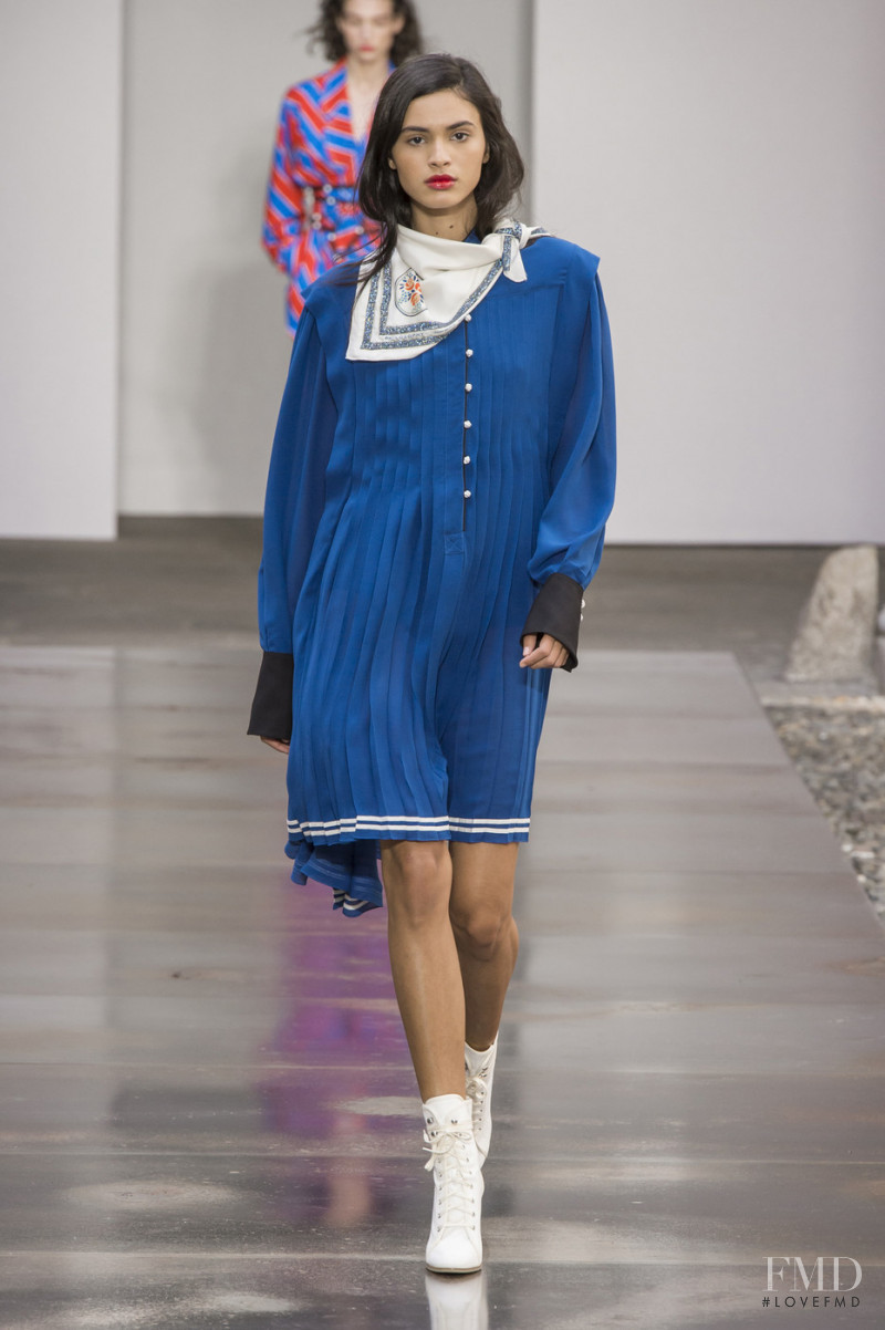 Aira Ferreira featured in  the Philosophy di Lorenzo Serafini fashion show for Spring/Summer 2018
